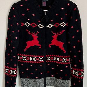 Ralph Lauren Sweater Hand Knit Wool Cowhichan Reindeer Moose