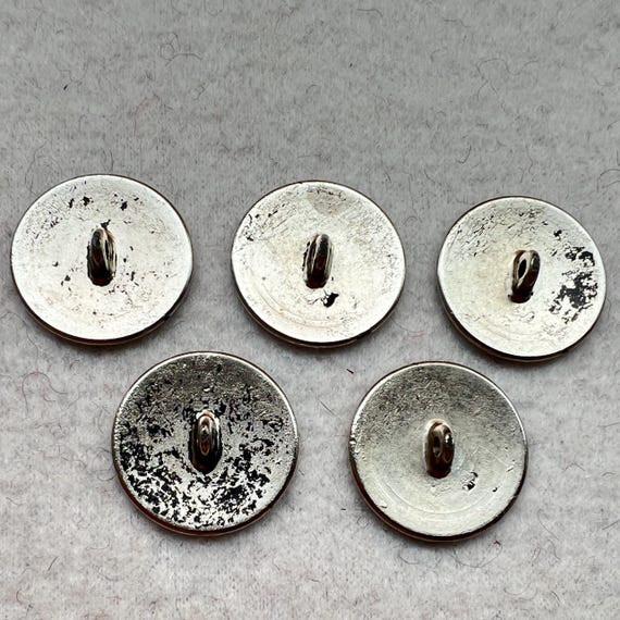 1964 INNSBRUK-KITZBUHEL MCMLXIV Set of 5 Silver Metal Buttons From