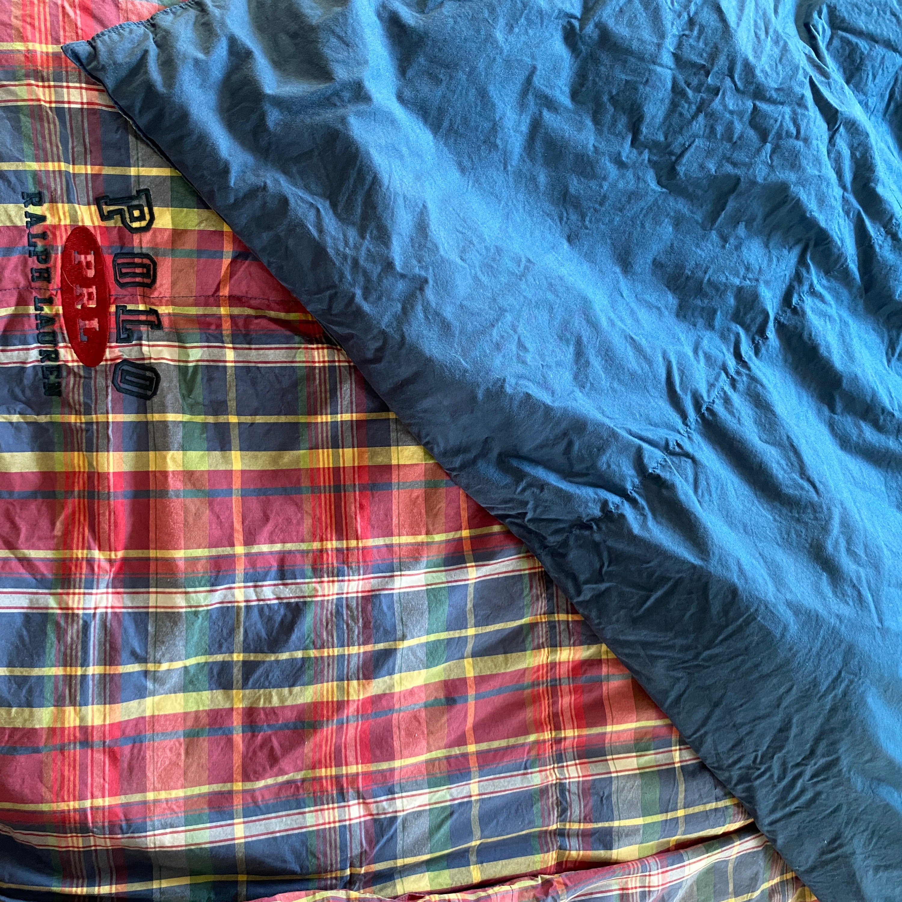 Vtg POLO RALPH LAUREN Comforter Twin Size Plaid Navy Red Etsy
