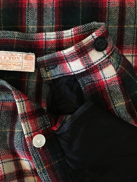 Vintage PENDLETON Wool Plaid Skirt, Single Front … - image 6