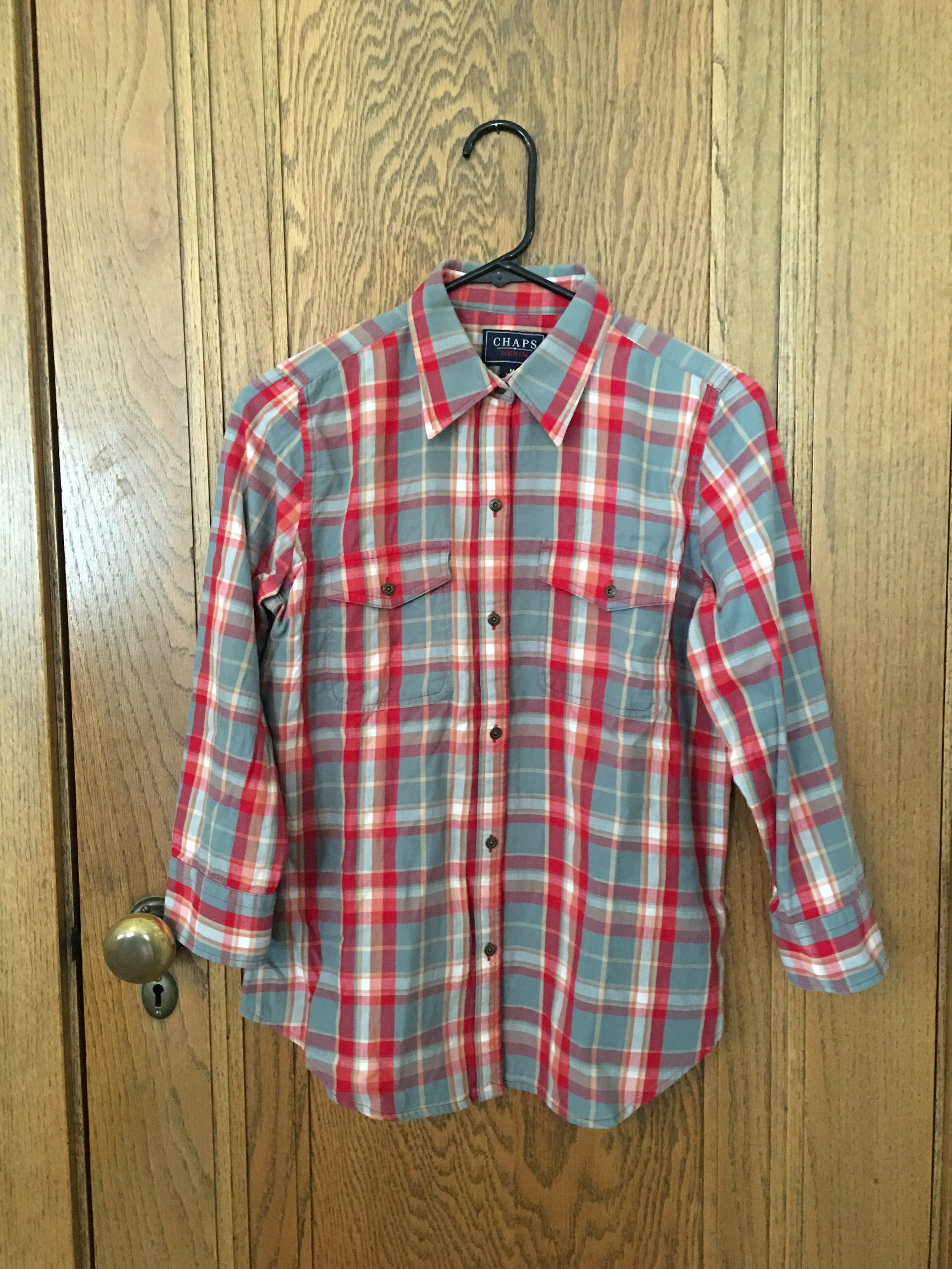 Vintage Ralph Lauren CHAPS DENIM Cotton Shirt Teal Red and - Etsy