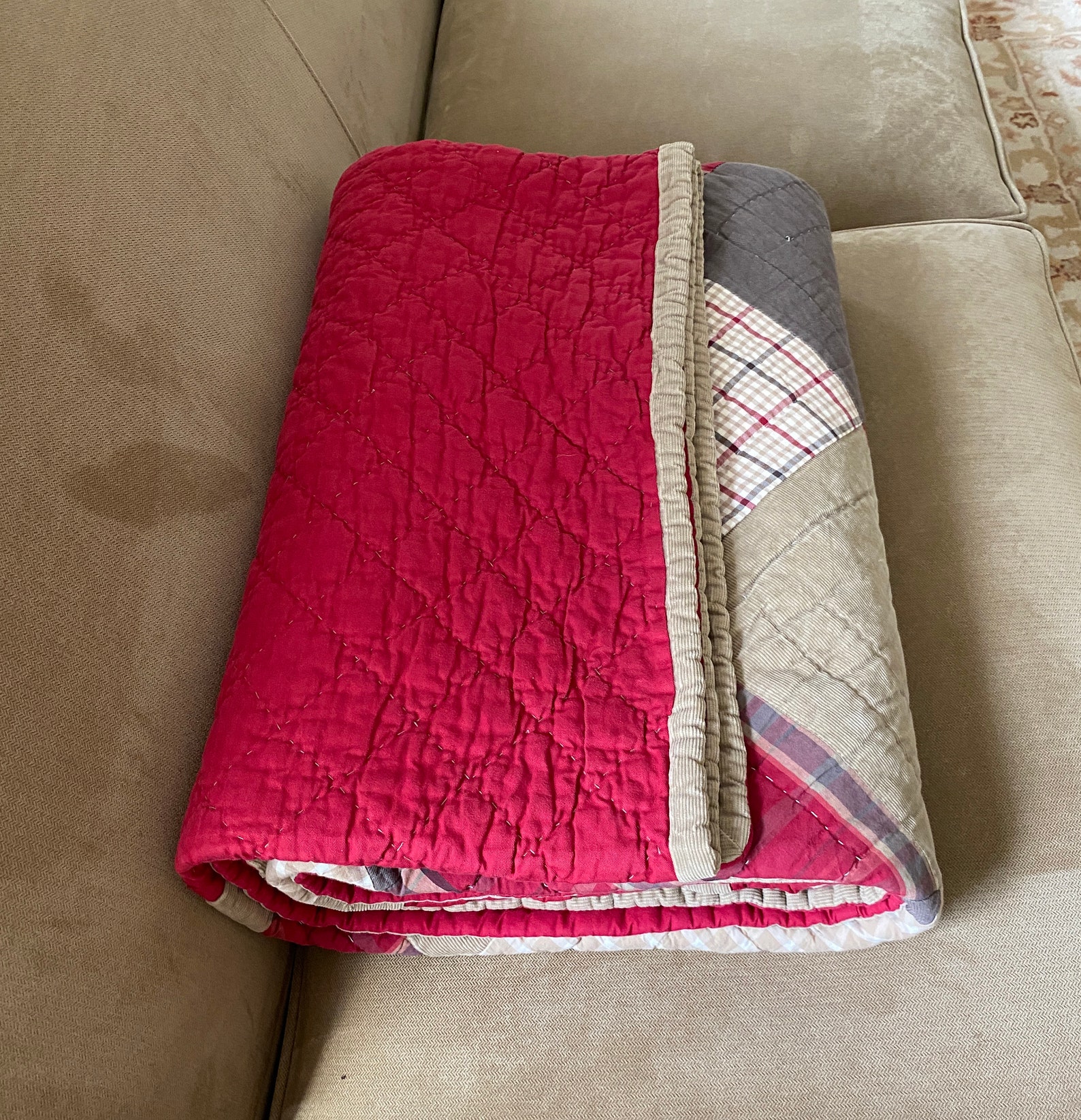 Vintage WOOLRICH HOME Quilt Corduroy Flannel Plaids Cotton Etsy