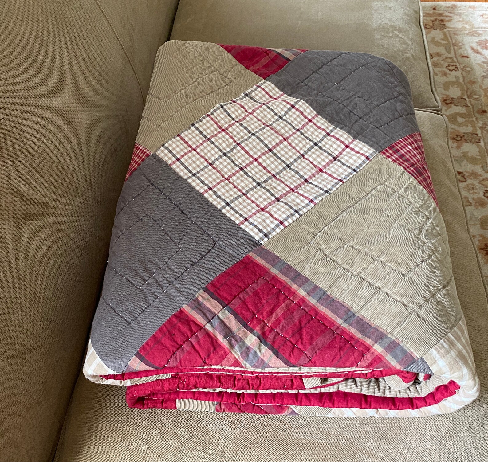 Vintage WOOLRICH HOME Quilt Corduroy Flannel Plaids Cotton Etsy