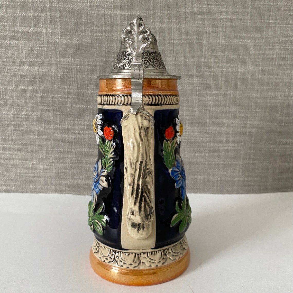 Vintage WIEN VIENNA AUSTRIA Beer Stein Zinc Lid Hand Painted Etsy