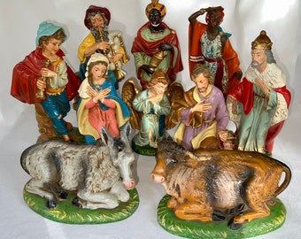 Vtg 12" FONTANINI Nativity Figures Hand Painted in Italy or Japan Paper Mache Sculptures, Choice of 10 Cartapesta Nativity Creche Characters