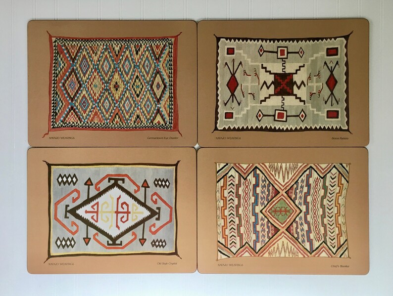 Navajo Weavings Pimpernel Place Mats Set Of 4 Vintage Native Etsy
