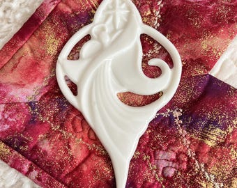 2000 CIRCLE OF LOVE Angel with Star Ornament by Kim Lawrence, White Porcelain, Enesco Original Box, Vintage Holiday Christmas Tree Decor
