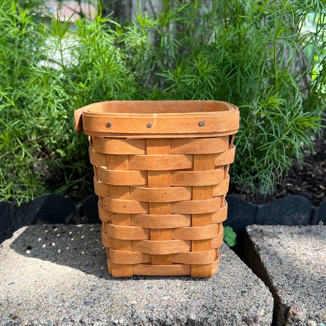 Vintage LONGABERGER Basket 6 H Hand Woven Wood 1994 Signed Farmhouse