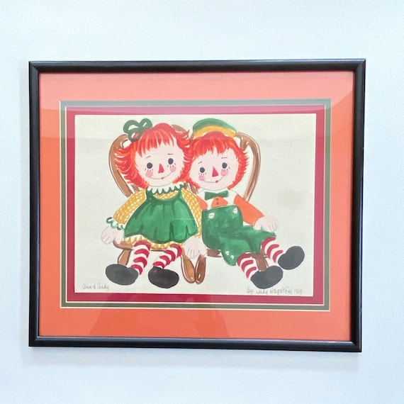 1969 Original JUDY HAGSTROM Ann & Andy Vintage Watercolor Under