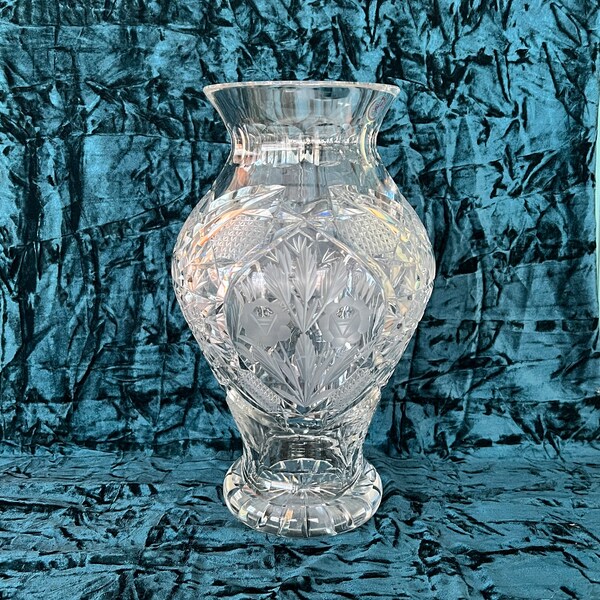 Vintage Crystal Vase Etsy