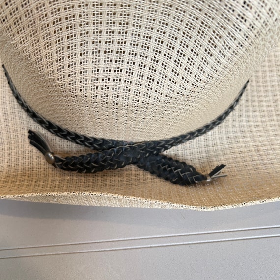 Steer Brand Straw Cowboy Hat with Braided Accent BR Western Braided Leather Straw Cowboy Hat - Hats main image 4