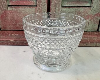 Vintage Anchor Hocking WEXFORD Open Sugar Bowl 3" H