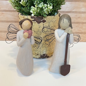 Vintage WiLLOW TREE by DEMDACO Susan Lordi Choice of Angels: of the Heart 2000 OR of the Garden 2002, Collectible Faceless Figurine Statue