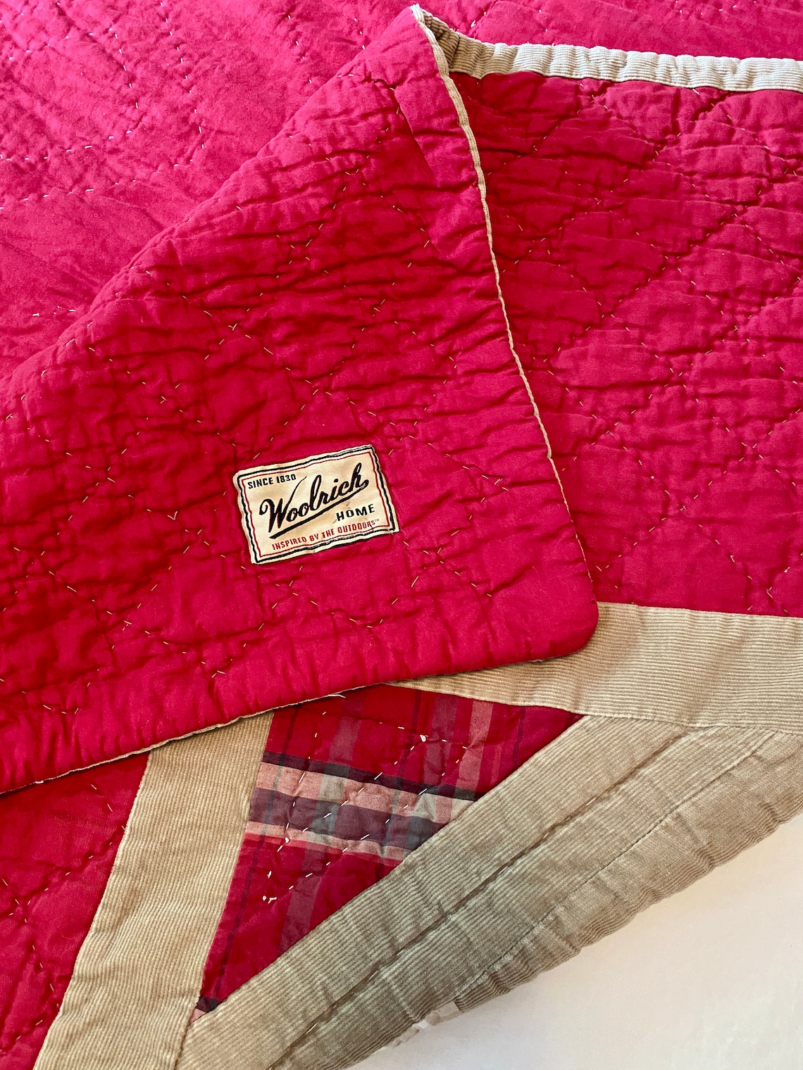 Vintage WOOLRICH HOME Quilt Corduroy Flannel Plaids Cotton Etsy