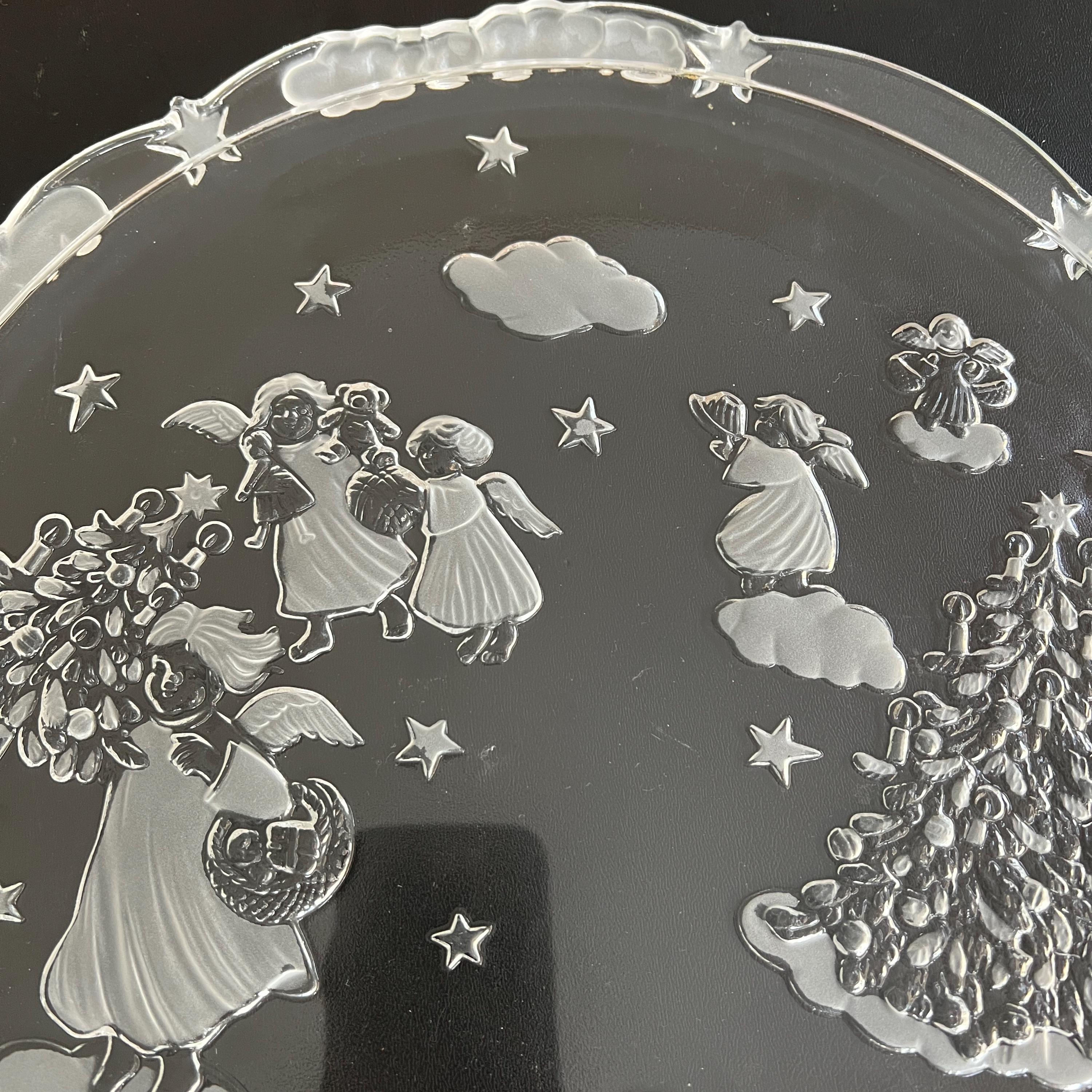 Vintage MIKASA Crystal Holiday Lights Cake Plate, 13