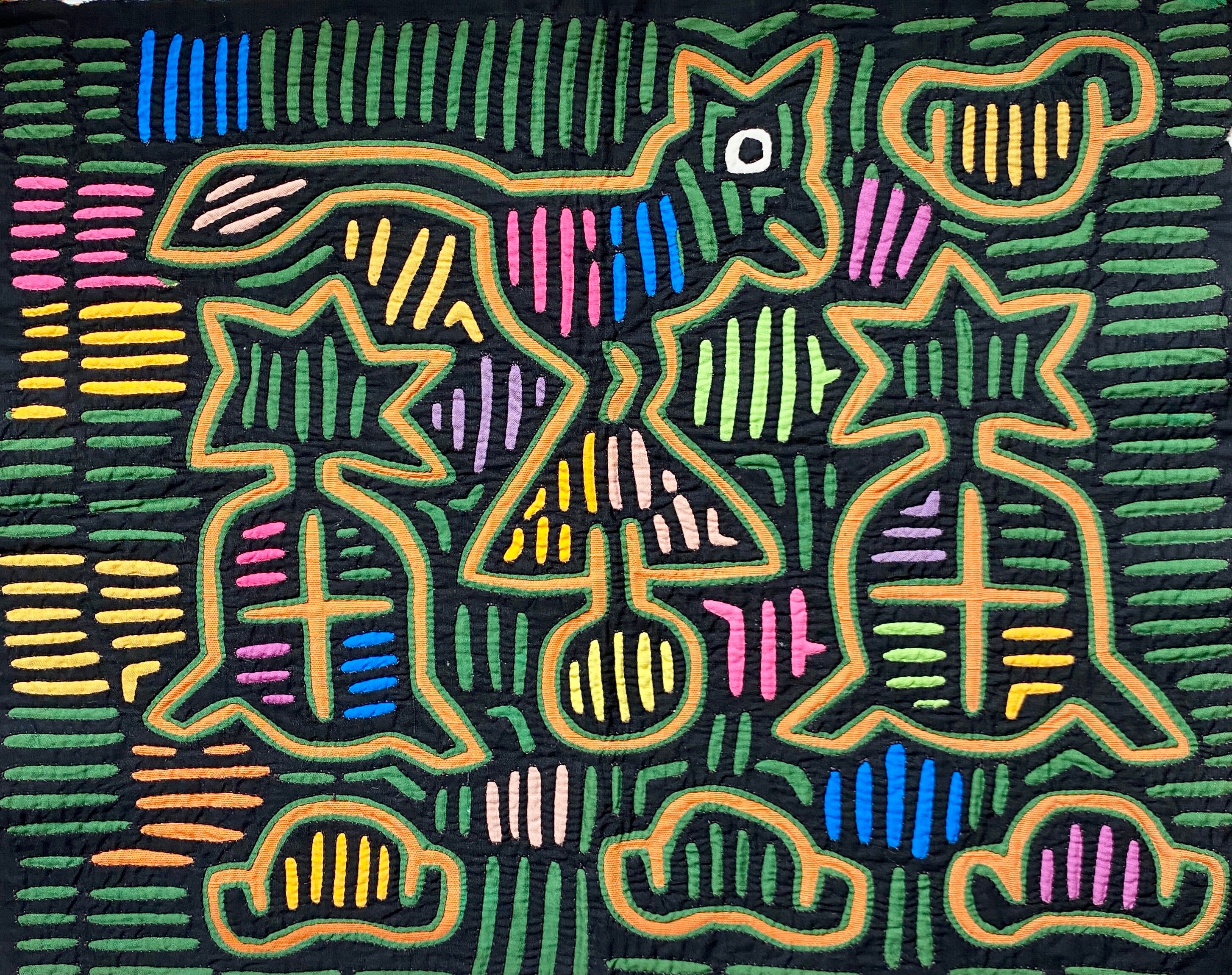 【70％OFF】 Vtg MOLA 21 Art, Folk Applique Fox Wolf Abstract KUNA ジャケット・アウター