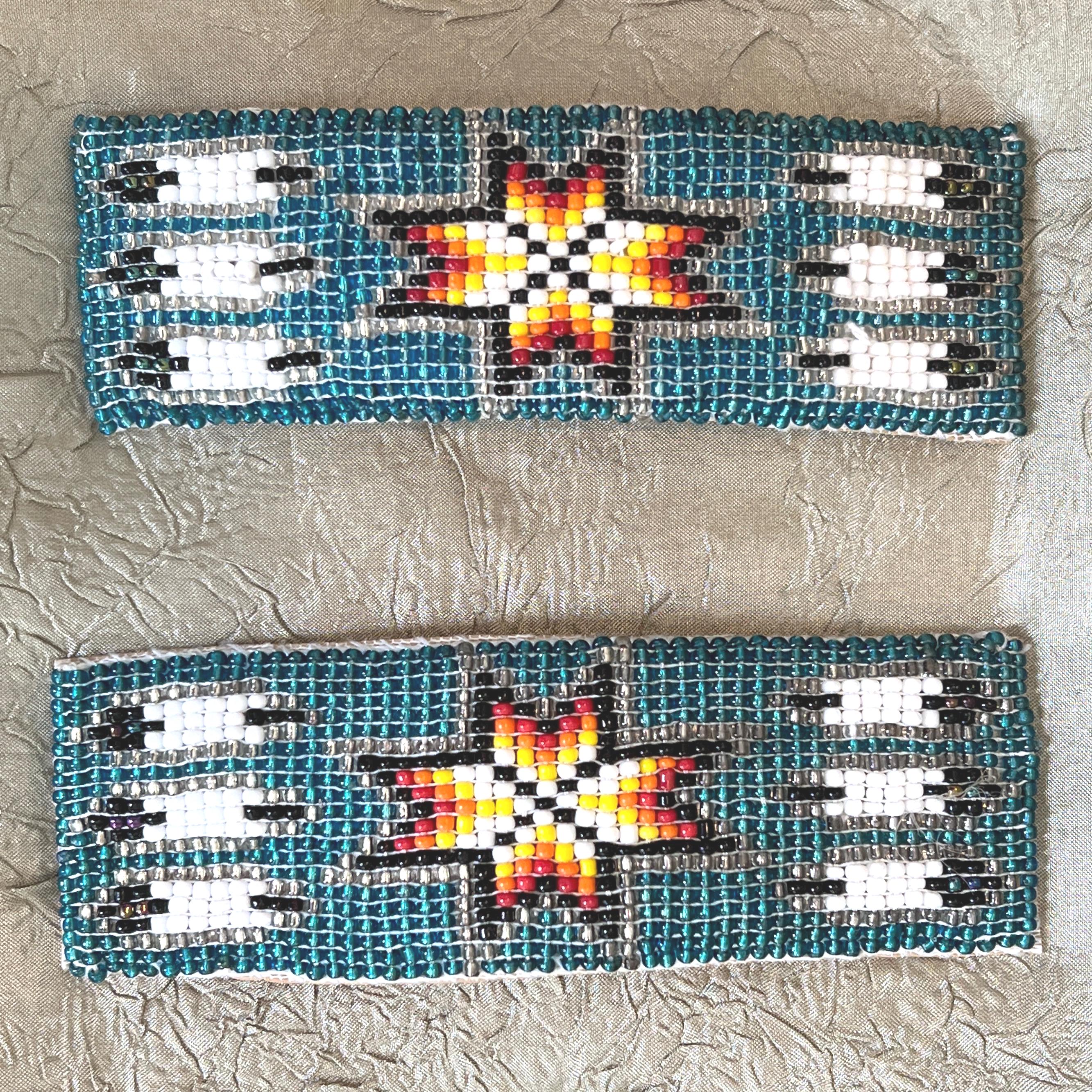 Vintage BEADED HAIR Clip BARRETTE, Native American Design, 4  display picture 1