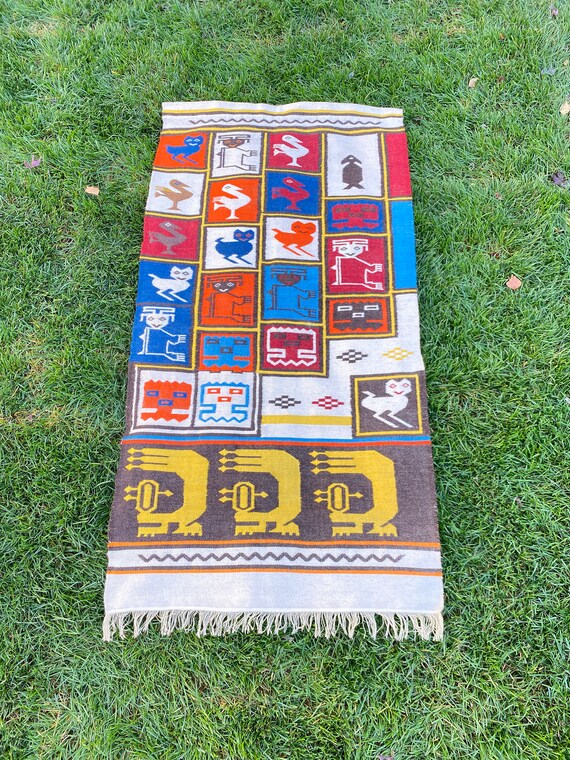 1960s Ecuadorian Woven Wool Wall Hanging Tapestry or Rug or - Etsy
