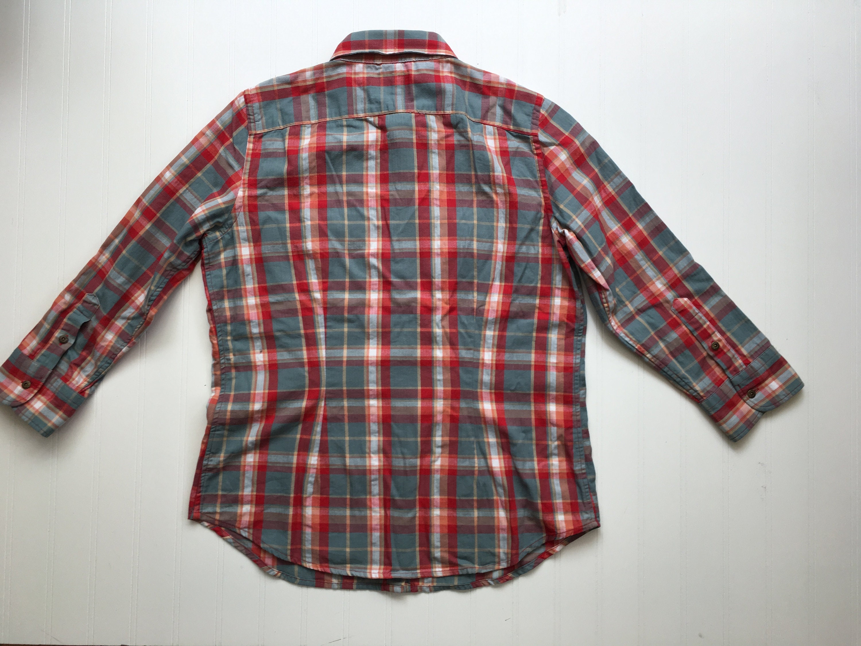 Vintage Ralph Lauren CHAPS DENIM Cotton Shirt Teal Red and - Etsy