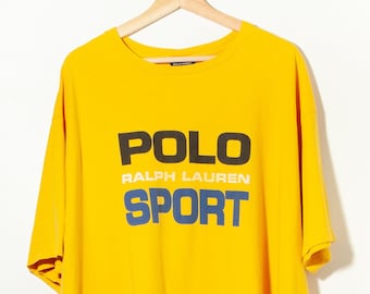 Vintage 1990s Polo Sport Ralph Lauren Spell Out T-Shirt Single Stitch Made in USA