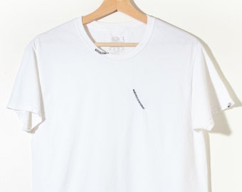Vintage Y2K Custom Embroidered Blank White T-Shirt Minimal Design One Of A Kind