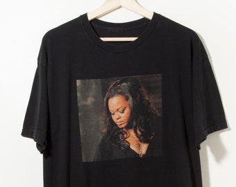 Vintage 2000s Jill Scott The Real Thing T-Shirt Album Portrait Graphic Rap Tee Black R&B Erykah Badu Soul Music Concert Hip Hop Neo Soul