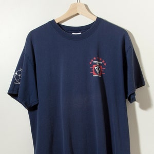90s Vintage Veterans Cup Soccer T-Shirt Distressed Worn Faded FIFA World Cup Football 2000s Nike Adidas Umbro