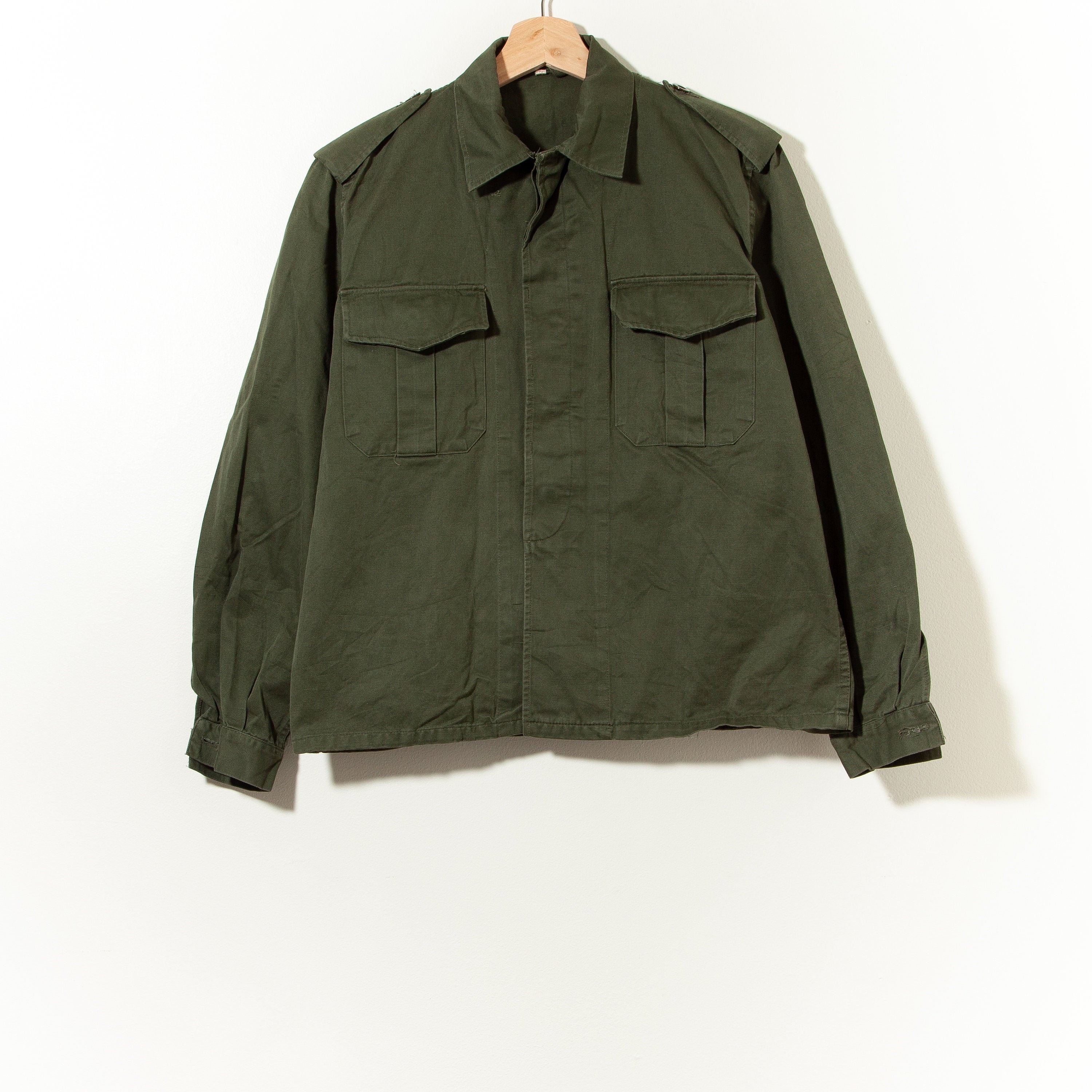 70s Vintage Distressed Begetex Belgian Armed Forces Work Shirt