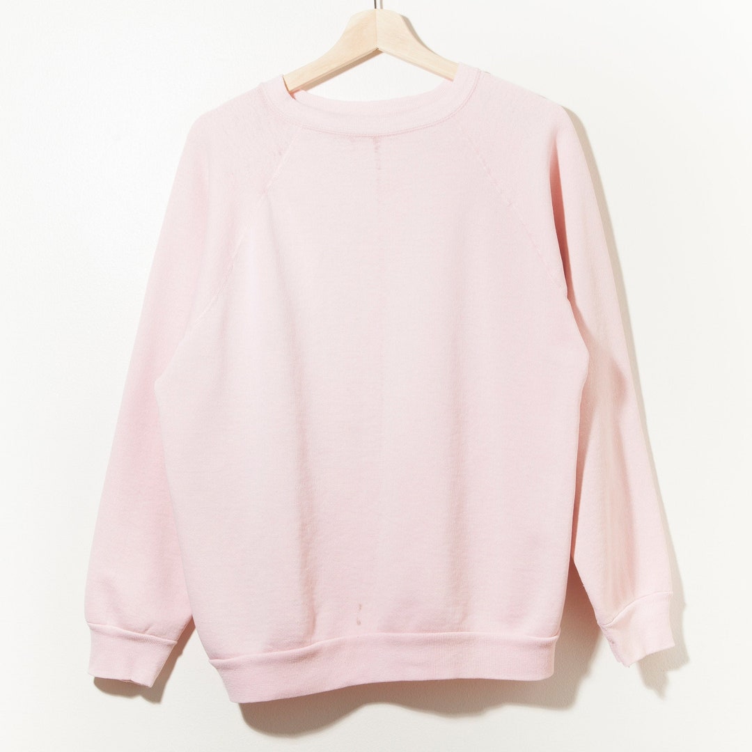 Distressed Vintage Raglan Crewneck Sweatshirt 80s Pink Blank - Etsy