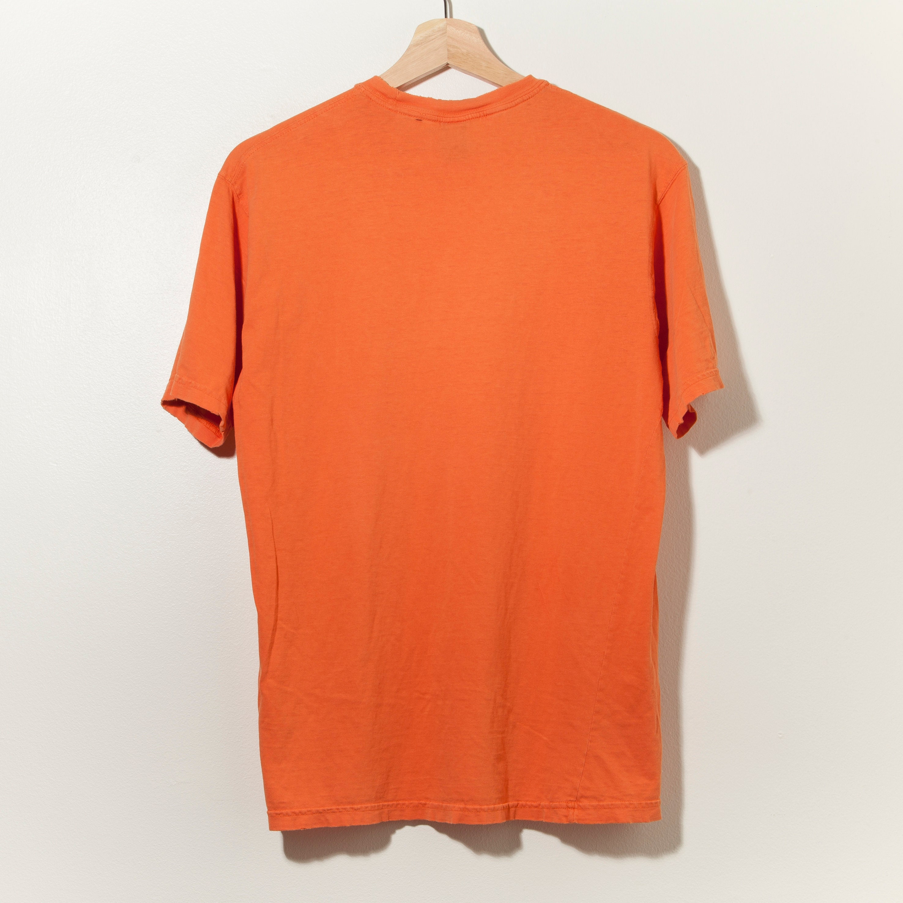 90s Vintage Distressed GAP Orange T-Shirt Faded Tattered Thrashed Worn to Perfection Guess DKNY Polo Sport RRL Hanes Sears Velva Sheen Levis