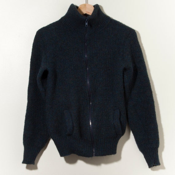 Vintage 1980s LL Bean Virgin Wool Sweater Full Zi… - image 1