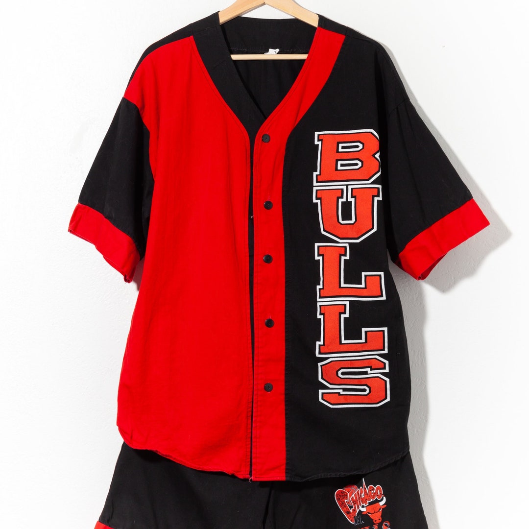 Vintage 1990s NOS Chicago Bulls Baseball Jersey Short Set Made in USA