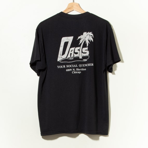 Vintage 1990s Graphic T-Shirt Black Distressed Su… - image 2