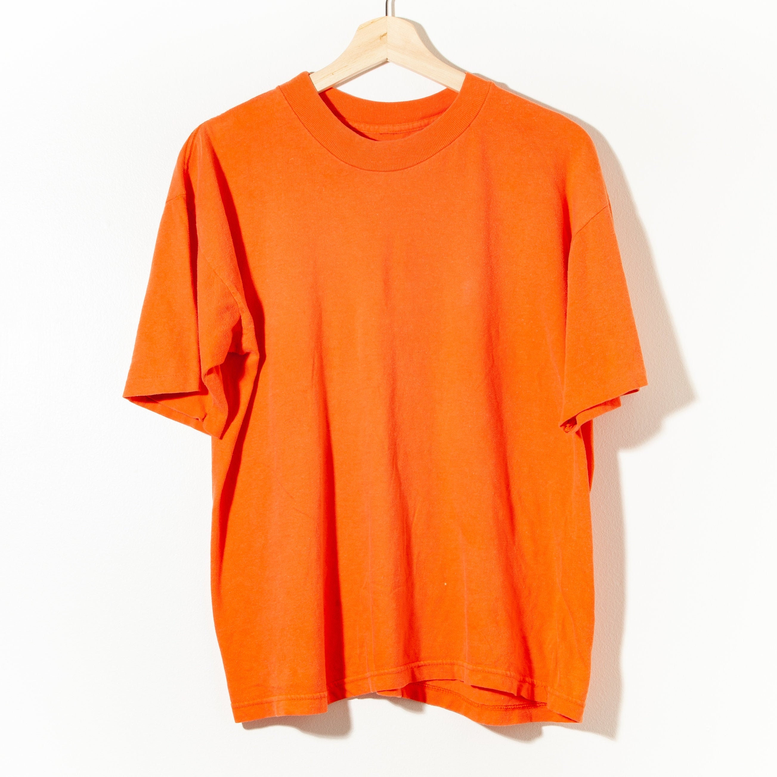 80's Vintage Single Stitch Distressed T-Shirt Orange Made | Etsy