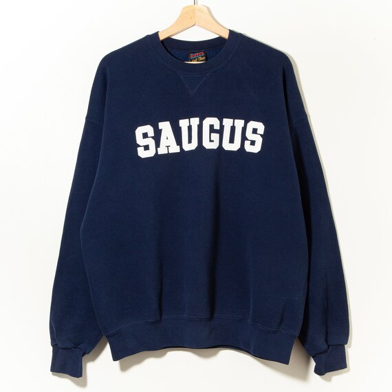 Vintage 1990s Spell Out Crewneck Sweatshirt Saugu… - image 1