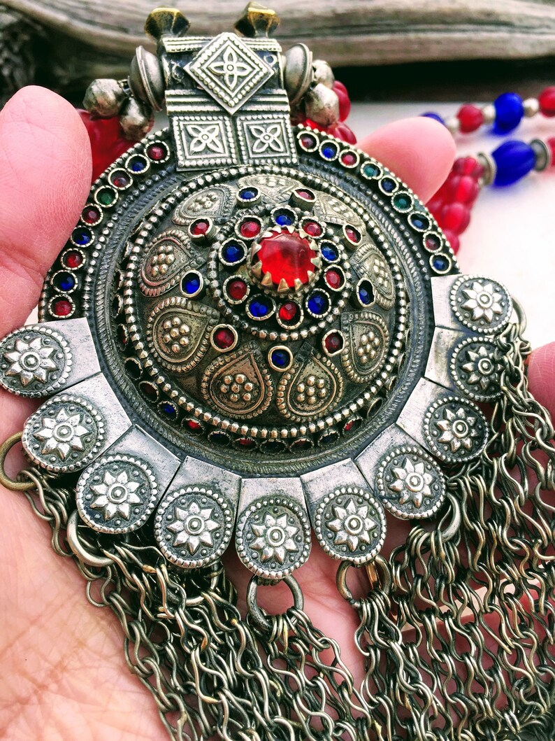 Afghan Jewelry Statement Necklace Berber Antique Jewelry Hippie Jewelry