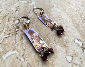 Repurposed Tin Soldier Earrings: Upcycled Vintage Teardrop Jewelry