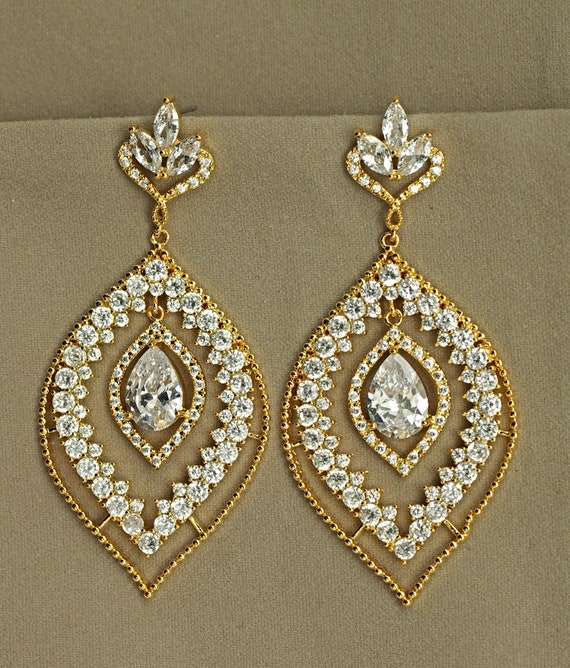 gold statement earrings