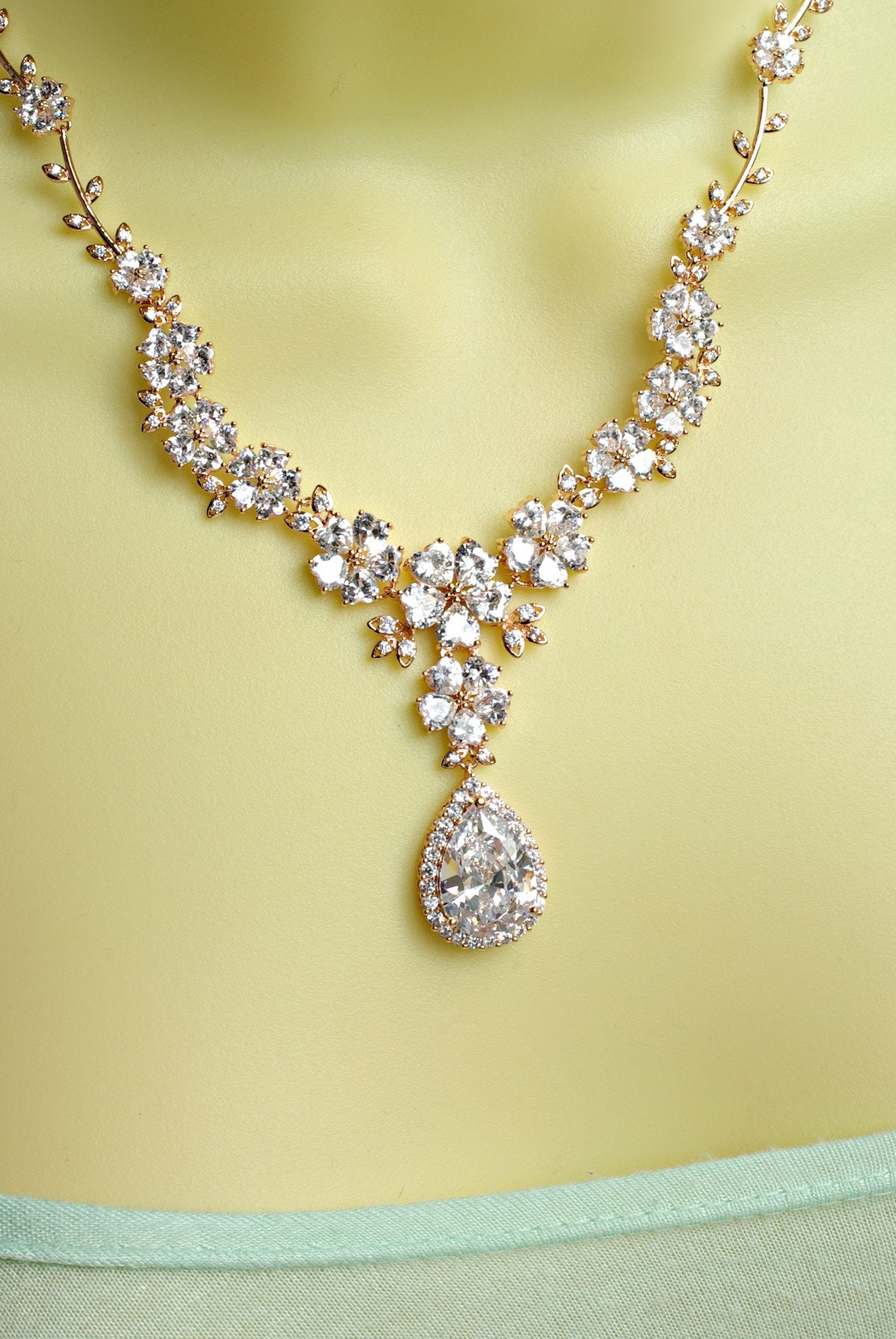 Jewelry Set for Bride Gold Bridal Jewelry Set Crystal Bridal Etsy