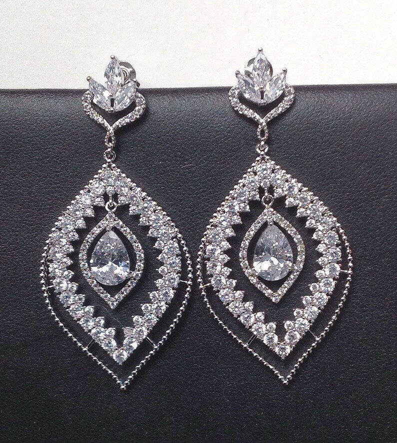 Bridal Statement Earrings Large Earrings for Bride Gold Etsy