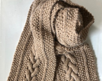 PDF Cabled Scarf Knitting Pattern