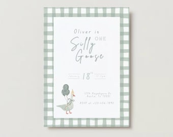 One Silly Goose First Birthday Digital Invitation