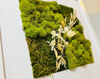 Moss Wall Art, Preserved Moss, floral Moss Frame, Vertical Garden, biophilic decor, Dried Flowers, nature Art, Living Wall, Moss home decor