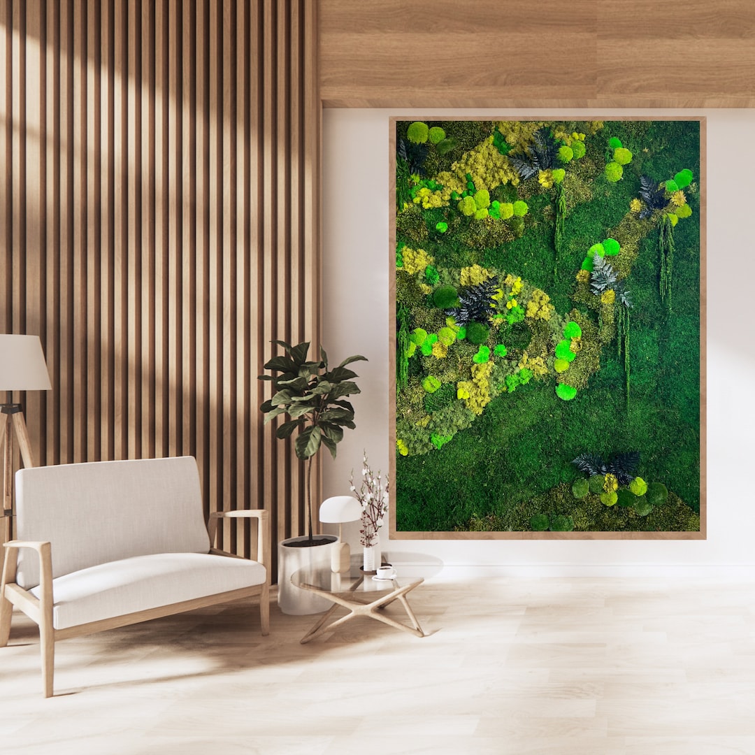 Moss Wall Art, Natural Wall Decor, Preserved Moss, Eco-friendly Decor ...