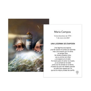 50 Tarjetas de recordatorios funerales, tarjetas conmemorativas faro de luz, lighthouse memorial cards #1011