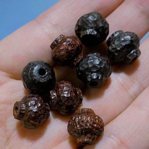 4 PCS natural de sándalo cráter linterna bolsillos 12 mm, cuenta espaciadora de madera, cuenta de oración, abalorio Mala, joyería DIY haciendo cuentas