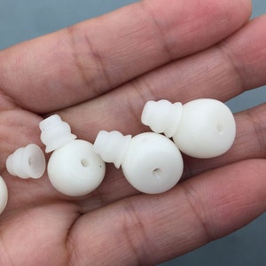 5 Sets Natural White Bodhi Guru Beads: 3-Hole DIY Accessory (13x10 mm)