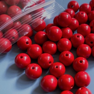 60 PCS Cinnabar Round Beads: DIY Jewelry Making (4-20 mm)
