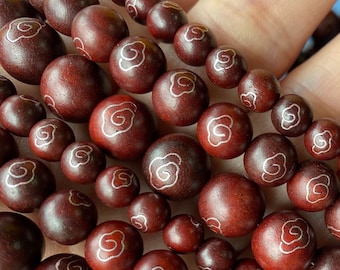 Natural Rosewood/Blackwood With Sterling Silver Inlaid Beads 6mm 8mm 10mm 12 mm,Sterling Silver Beads,Prayer Beads,Mala Beads