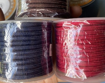 Cordón de nailon para abalorios de 4 mm: 5 metros, 28 colores, para bisutería DIY